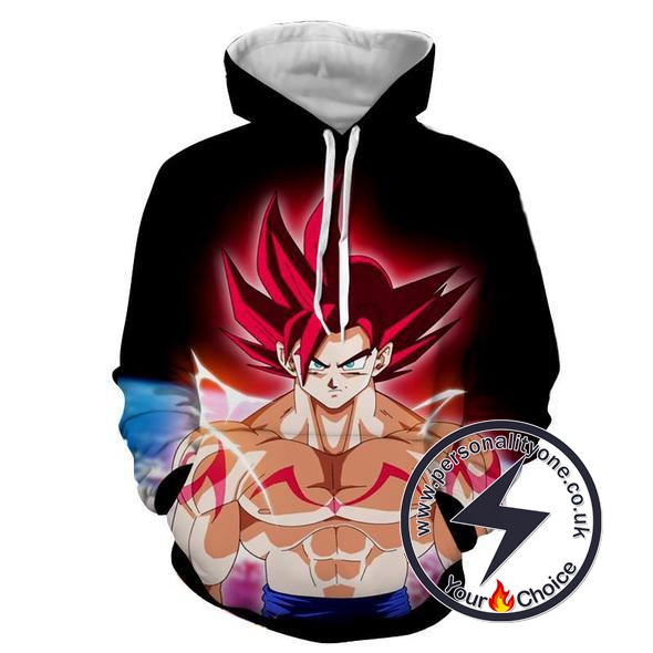 Dragon Ball Z - Goku SSj Red God 3D - Hoodies